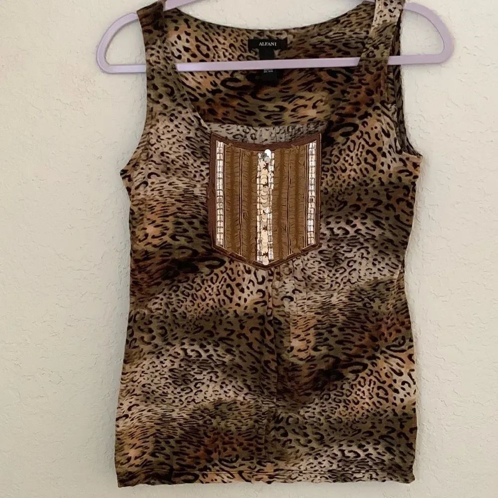 Alfani Women’s Enimals Print Sleeveless Top Size S